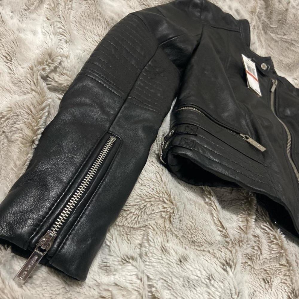 Michael Kors real lamb leather moto jacket - Picture 4 of 7